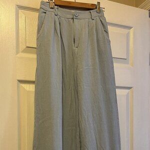 Women's byegreis Light Blue Linen Blend Pants Size S